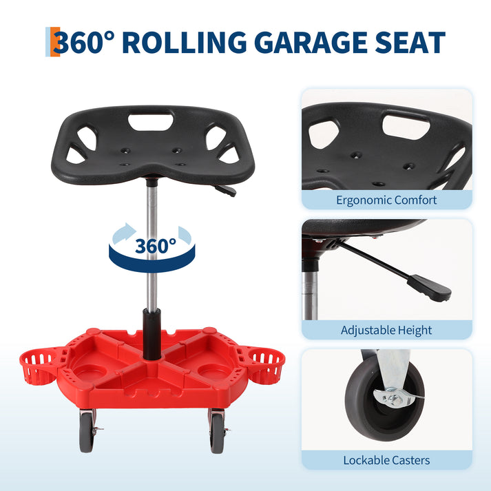 Taburete rodante 360° con freno inteligente